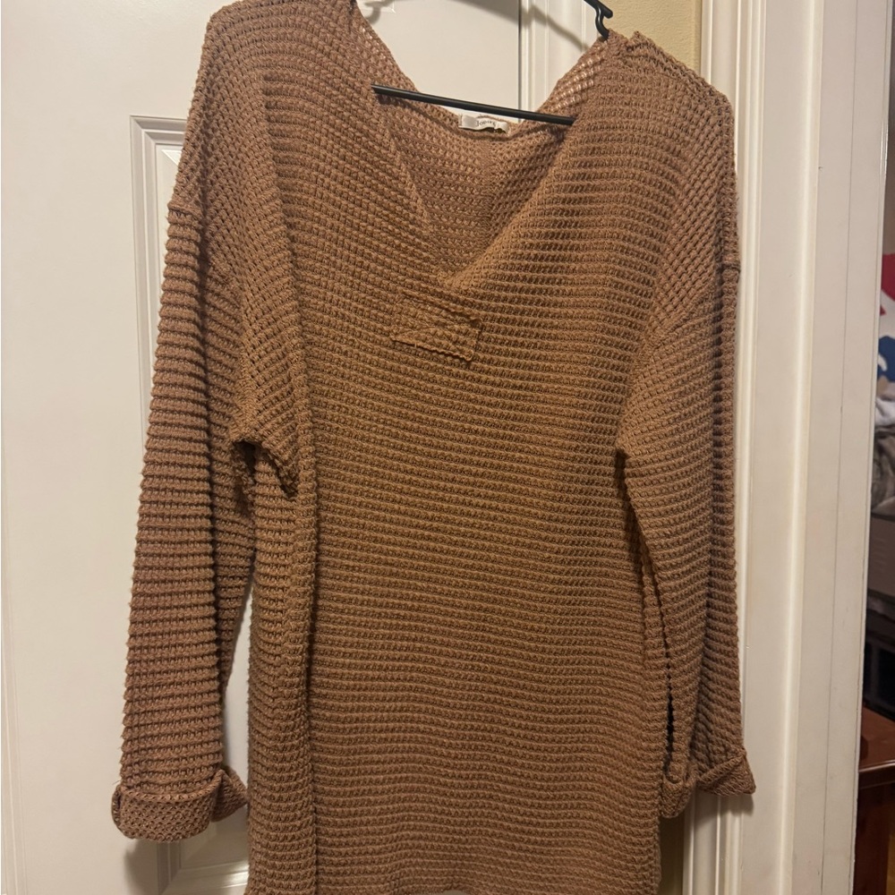 JODIFL Tan V-Neck Sweater